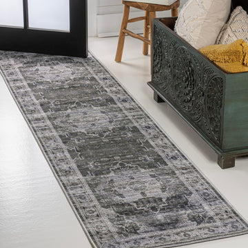 Alanya Ornate Medallion Washable Area Rug